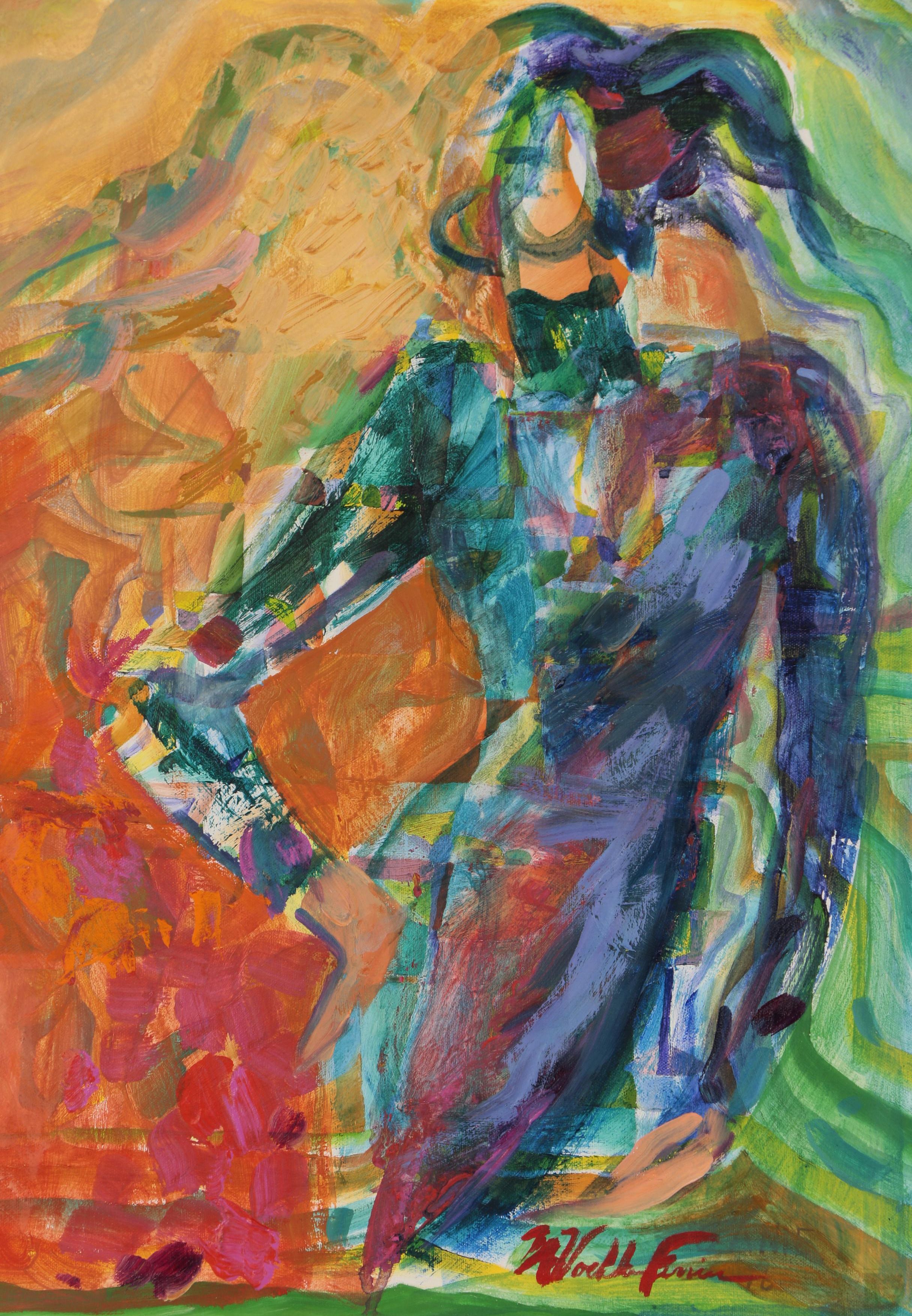 Margaret Voelker-Ferrier Abstract Figural Oil Painting