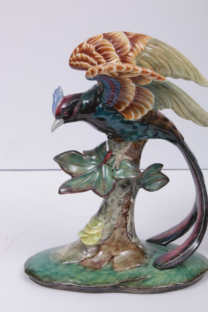 Gort Hand-Painted "Bird of Paradise" Porcelain Figurines, Mid-20th Century