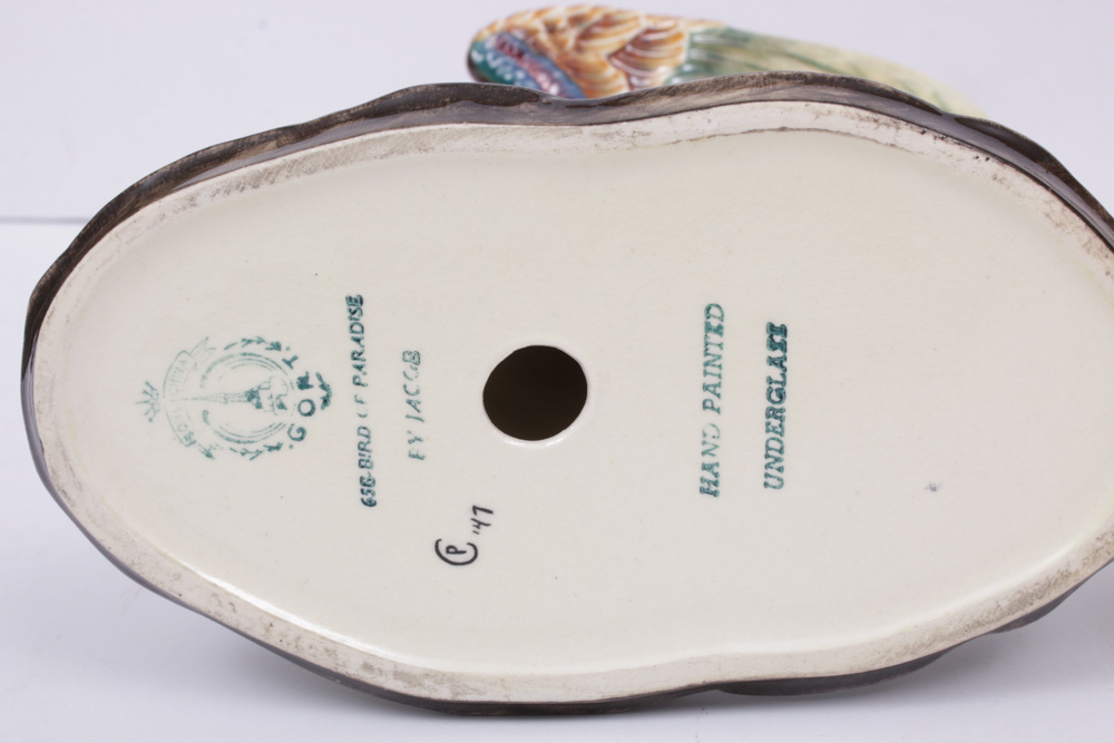 Gort Hand-Painted "Bird of Paradise" Porcelain Figurines, Mid-20th Century