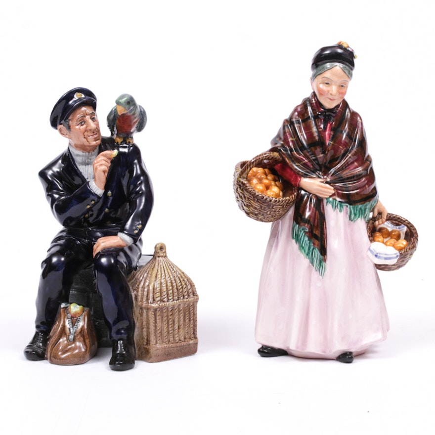 Royal Doulton "The Orange Lady" and "Shore Leave"