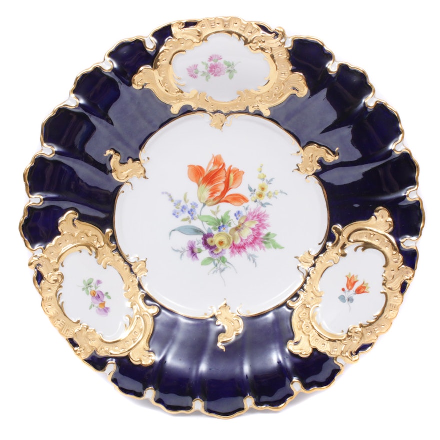 Meissen "Flower Bouquet" Porcelain Ceremonial Plate, Early 20th Century