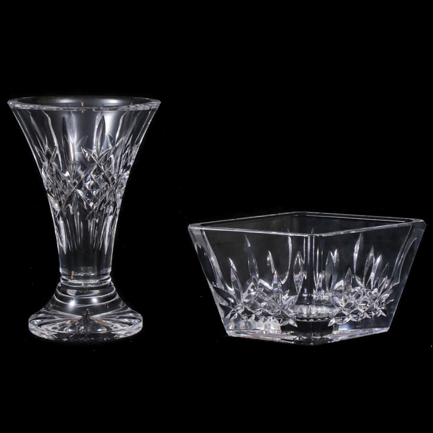 Waterford Crystal Centerpiece Bowl and Vase, Contemporary