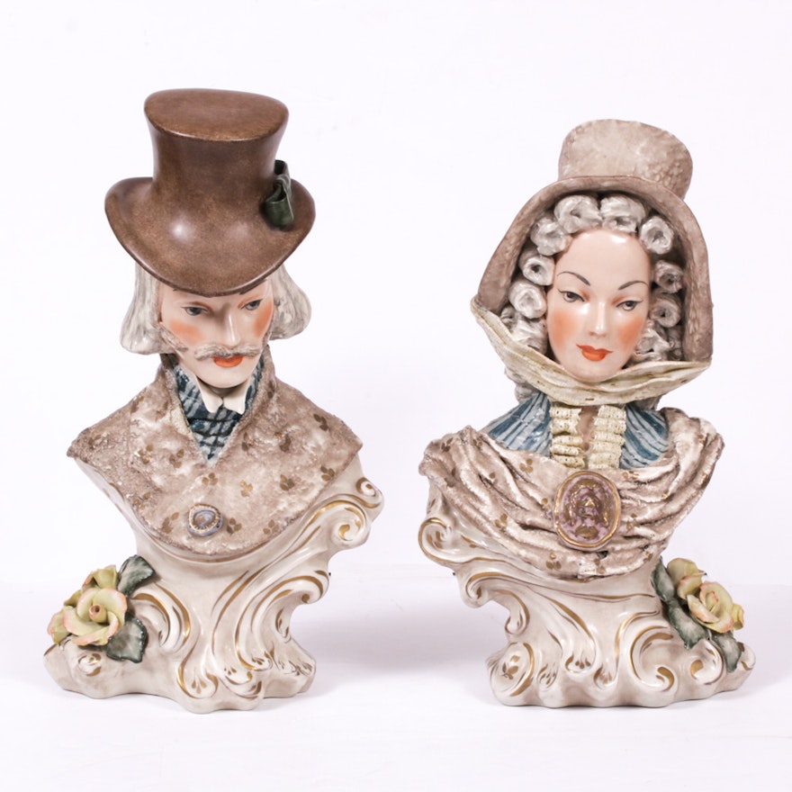 Cordey Victorian Style Porcelain Busts