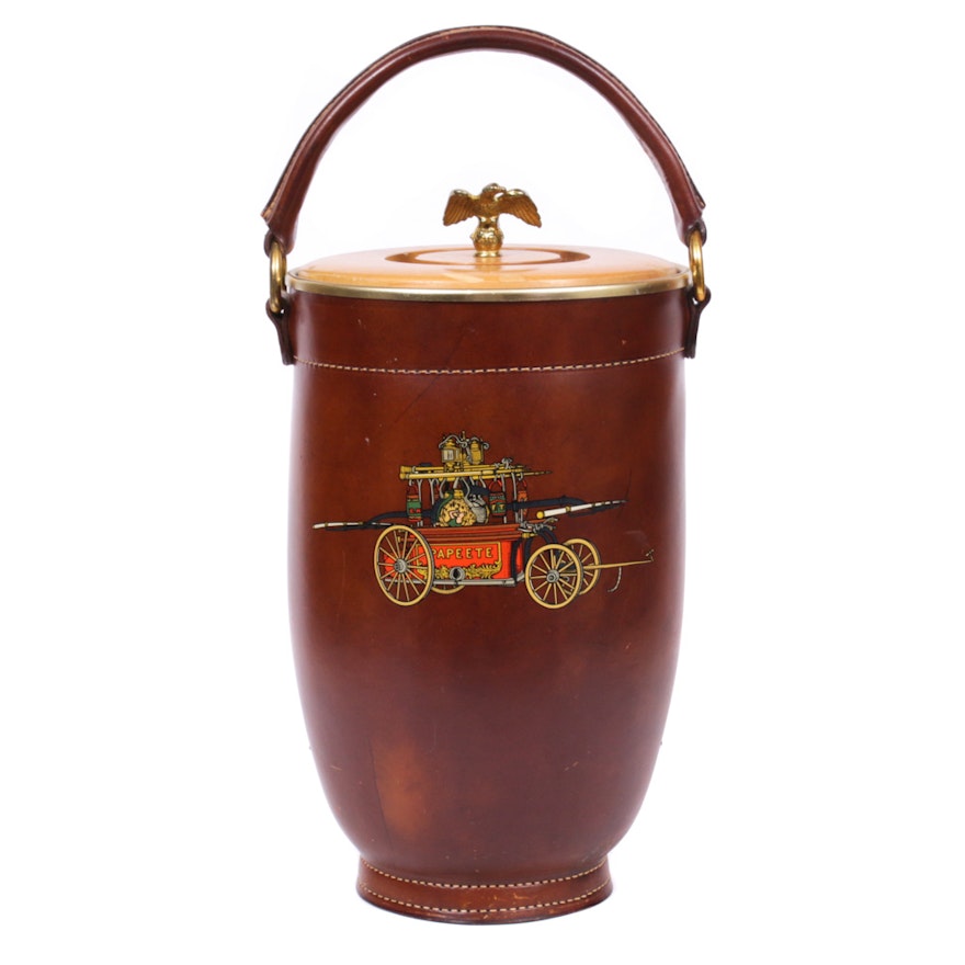 Loyal New York Papeete Leather Fire Bucket, Mid-20th Century