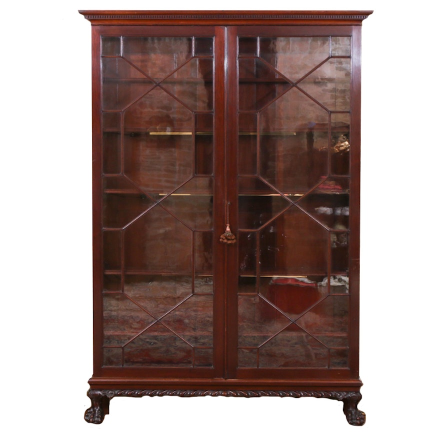 George III Style Mahogany Display Cabinet, Early to Mid 20th Century