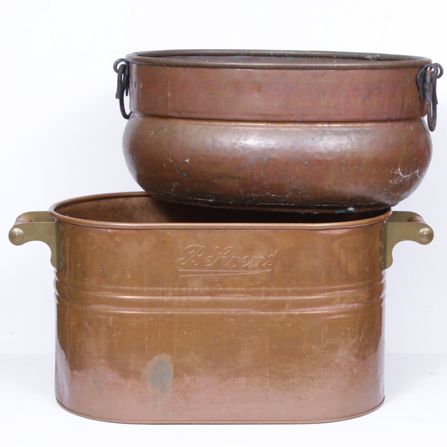 Copper Wash Bucket and Pail, Mid-20th Century