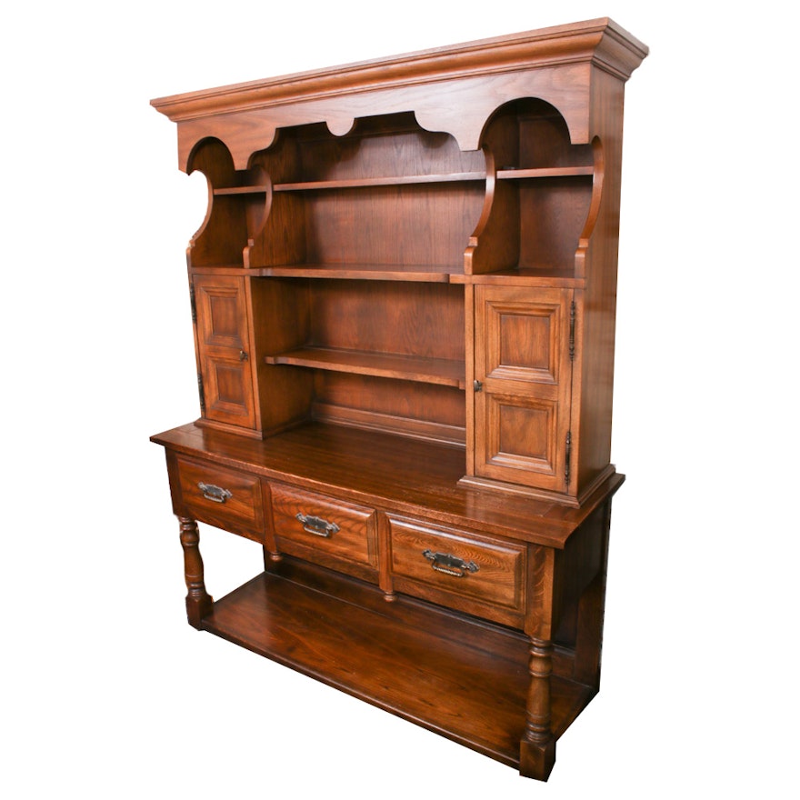 American Colonial Style Fruitwood Cupboard, Mid-20th Century