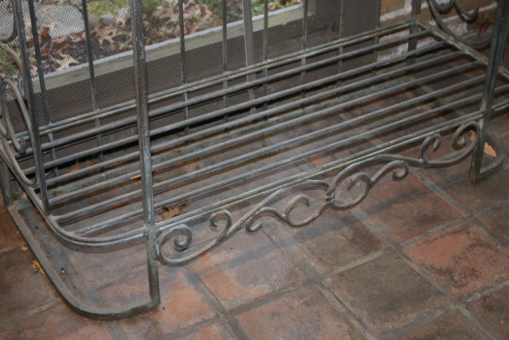 Cast Iron Bakers Rack with Glass Shelves