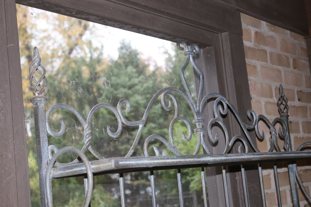 Cast Iron Bakers Rack with Glass Shelves