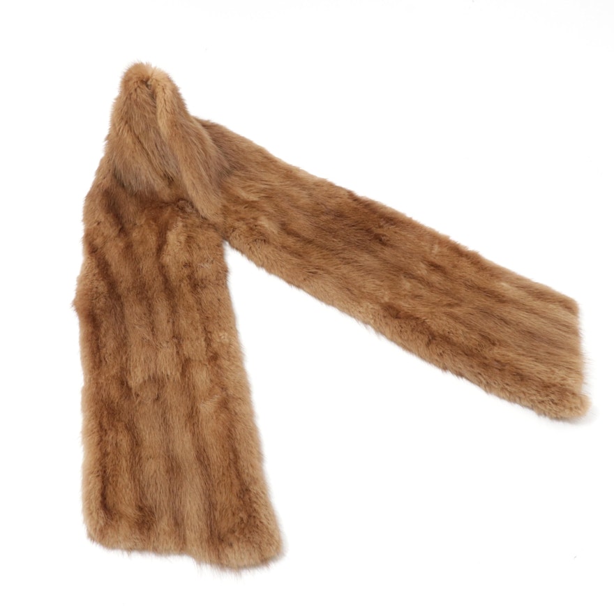 Blonde Muskrat Fur Scarf, Vintage