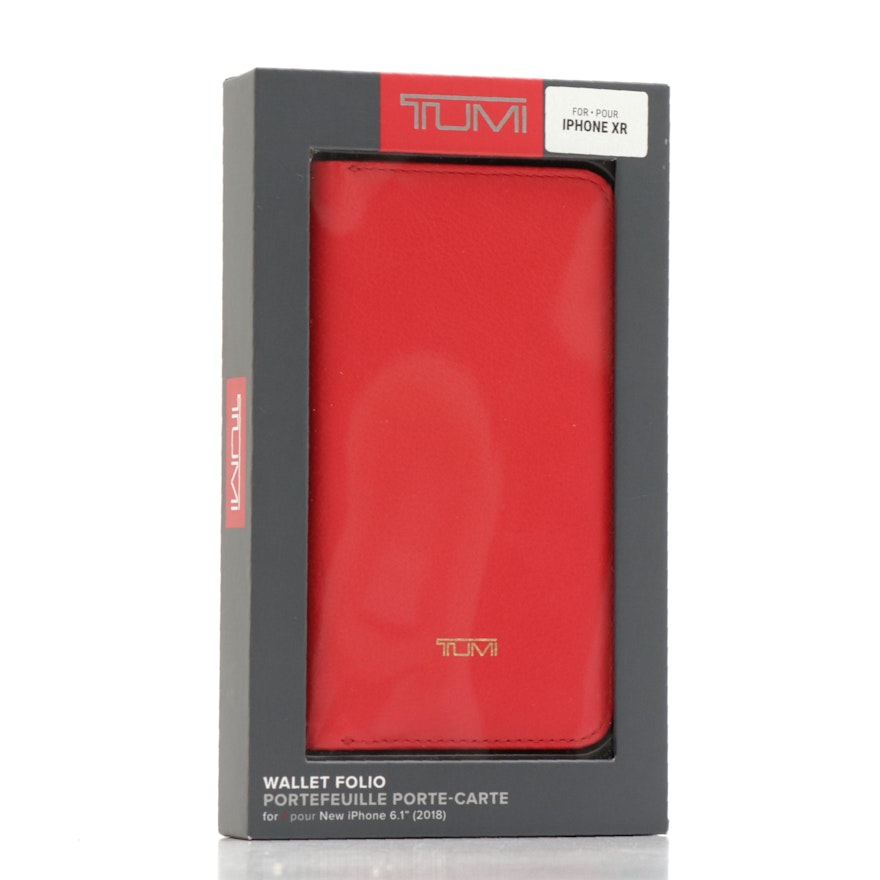 Tumi Red Leather Wallet Folio for iPhone XR