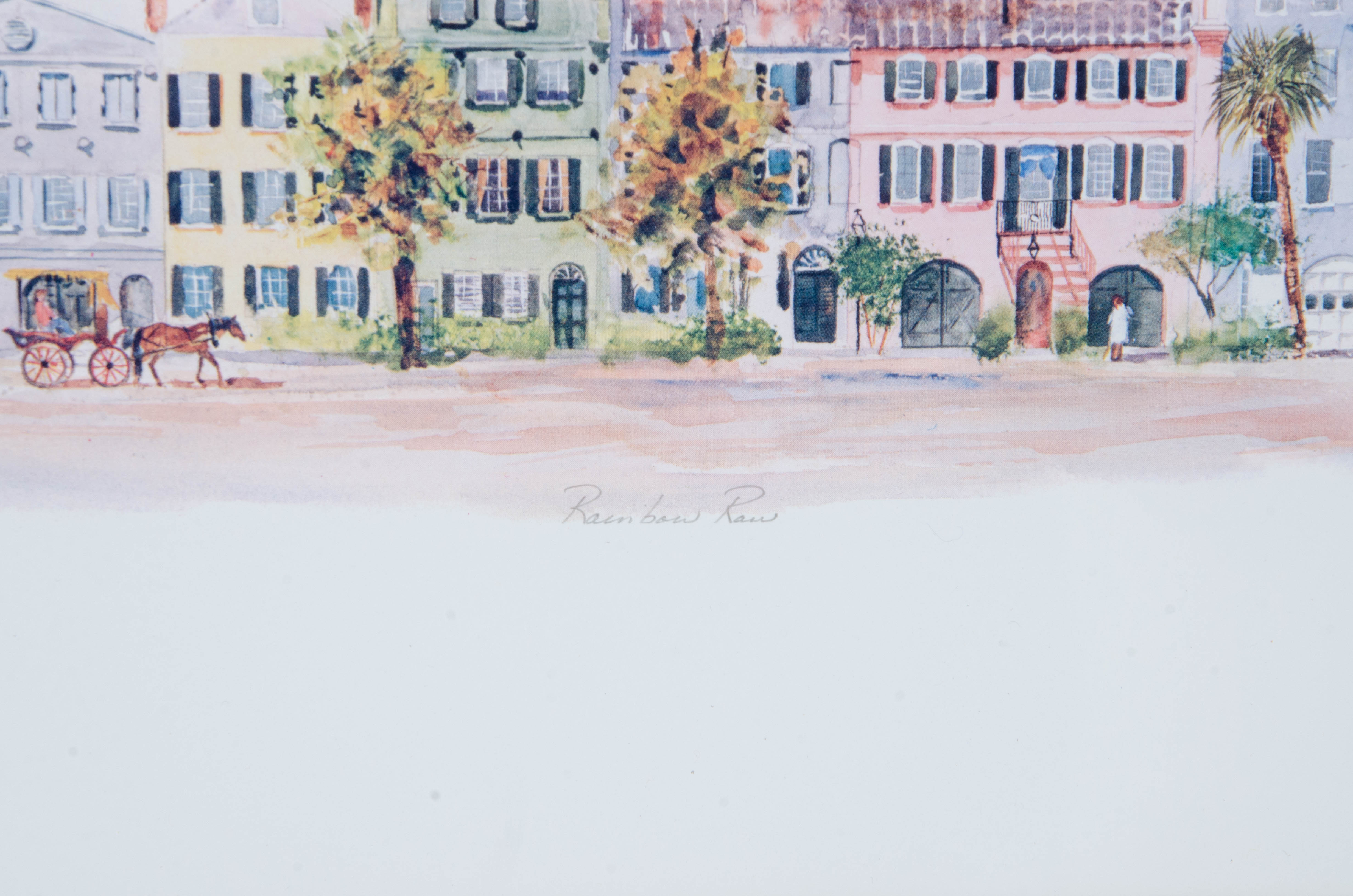 Ann Nicholls Williams Offset Lithograph of Charleston, N.C. "Rainbow Row"