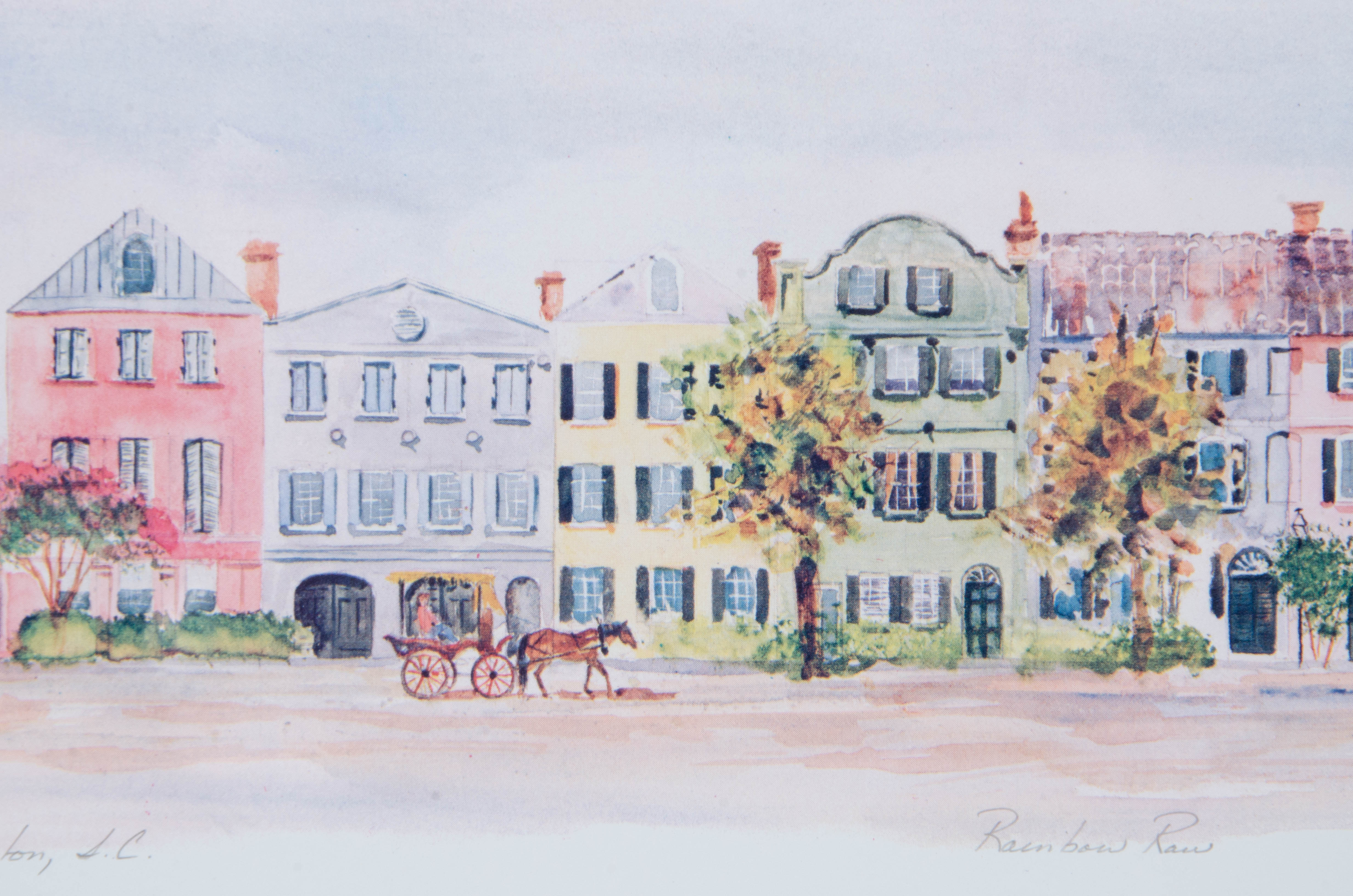 Ann Nicholls Williams Offset Lithograph of Charleston, N.C. "Rainbow Row"