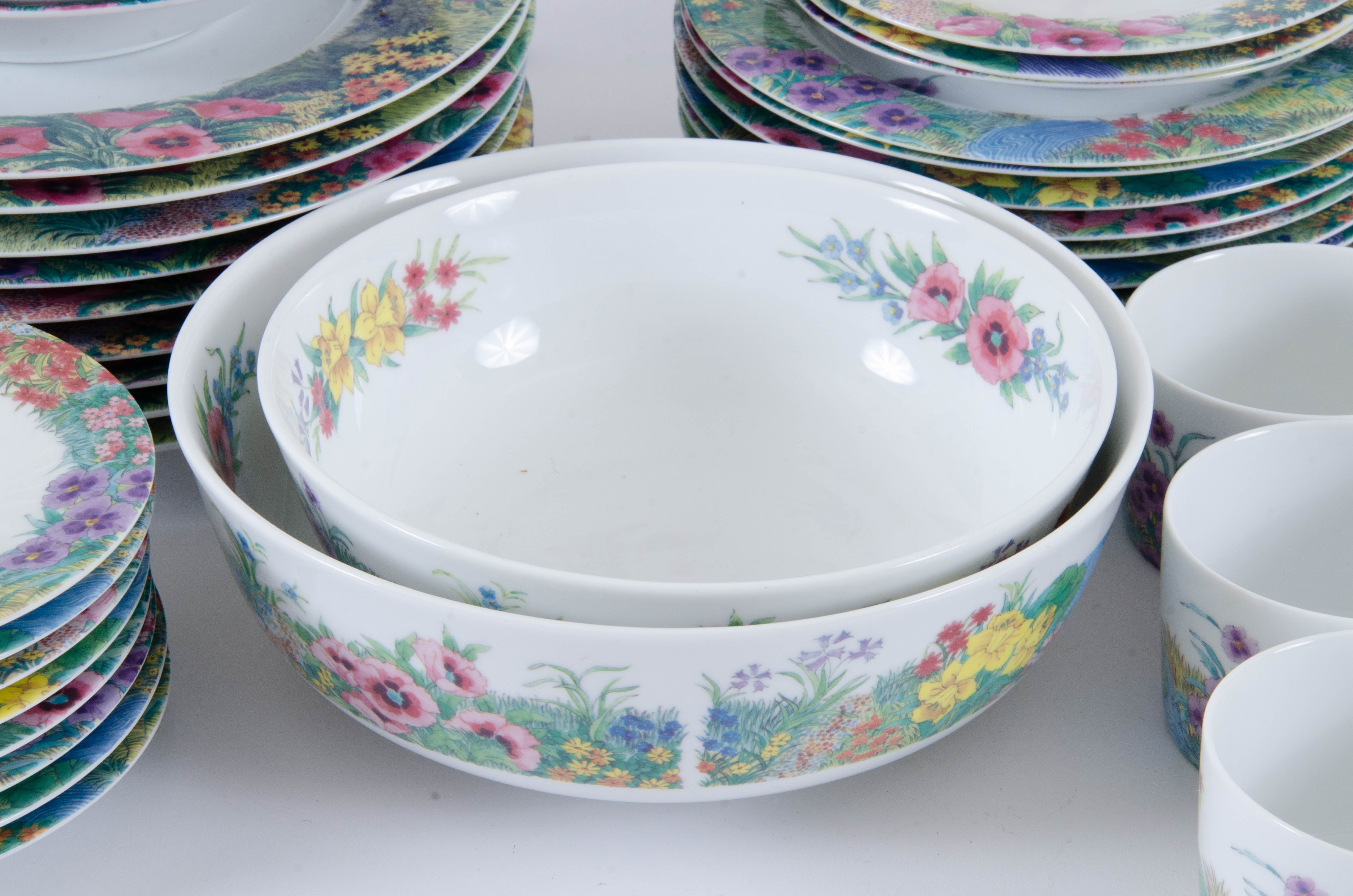 Nikko "Secret Garden" Porcelain Dinnerware, Late 20th Century