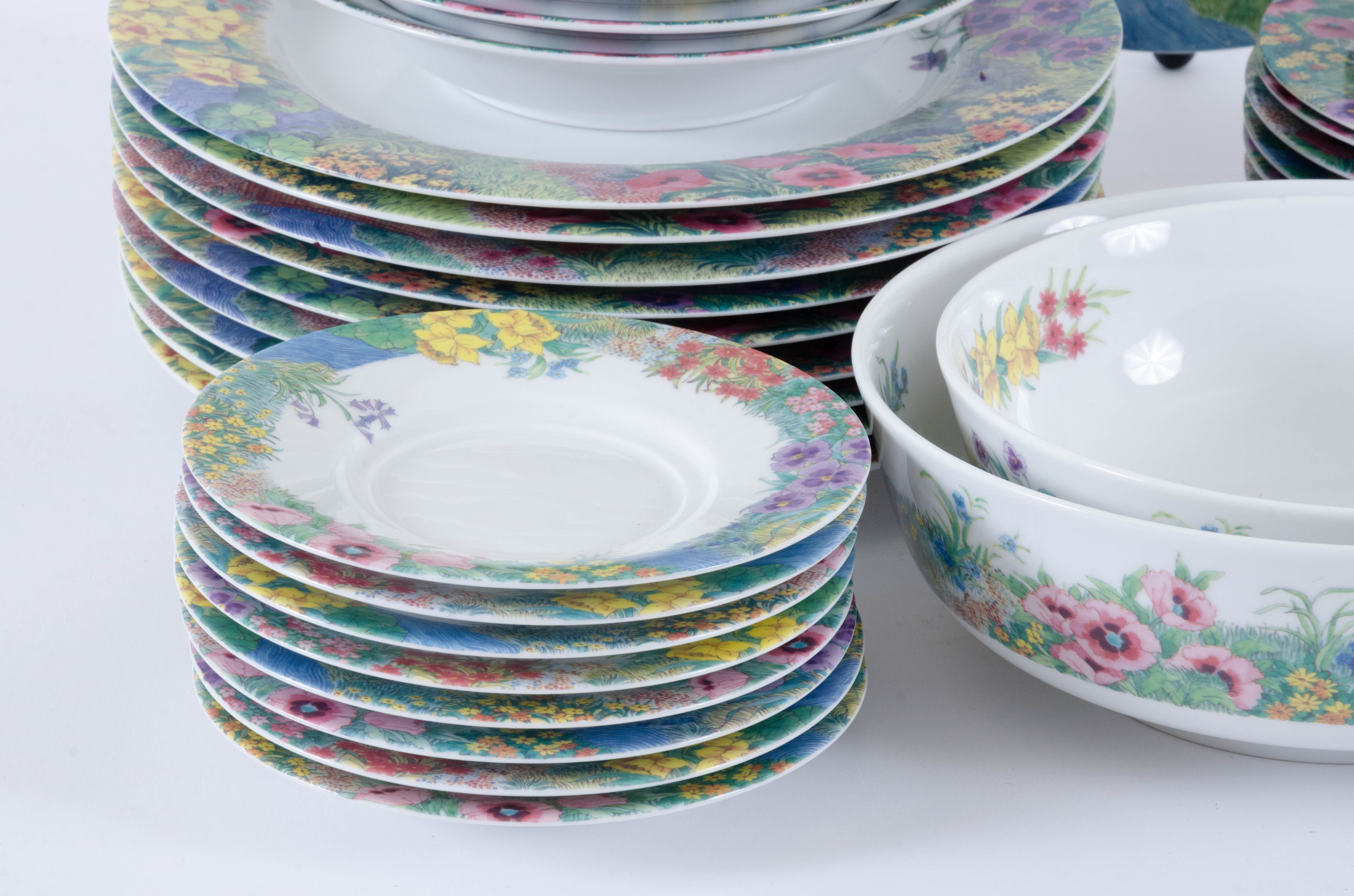 Nikko "Secret Garden" Porcelain Dinnerware, Late 20th Century