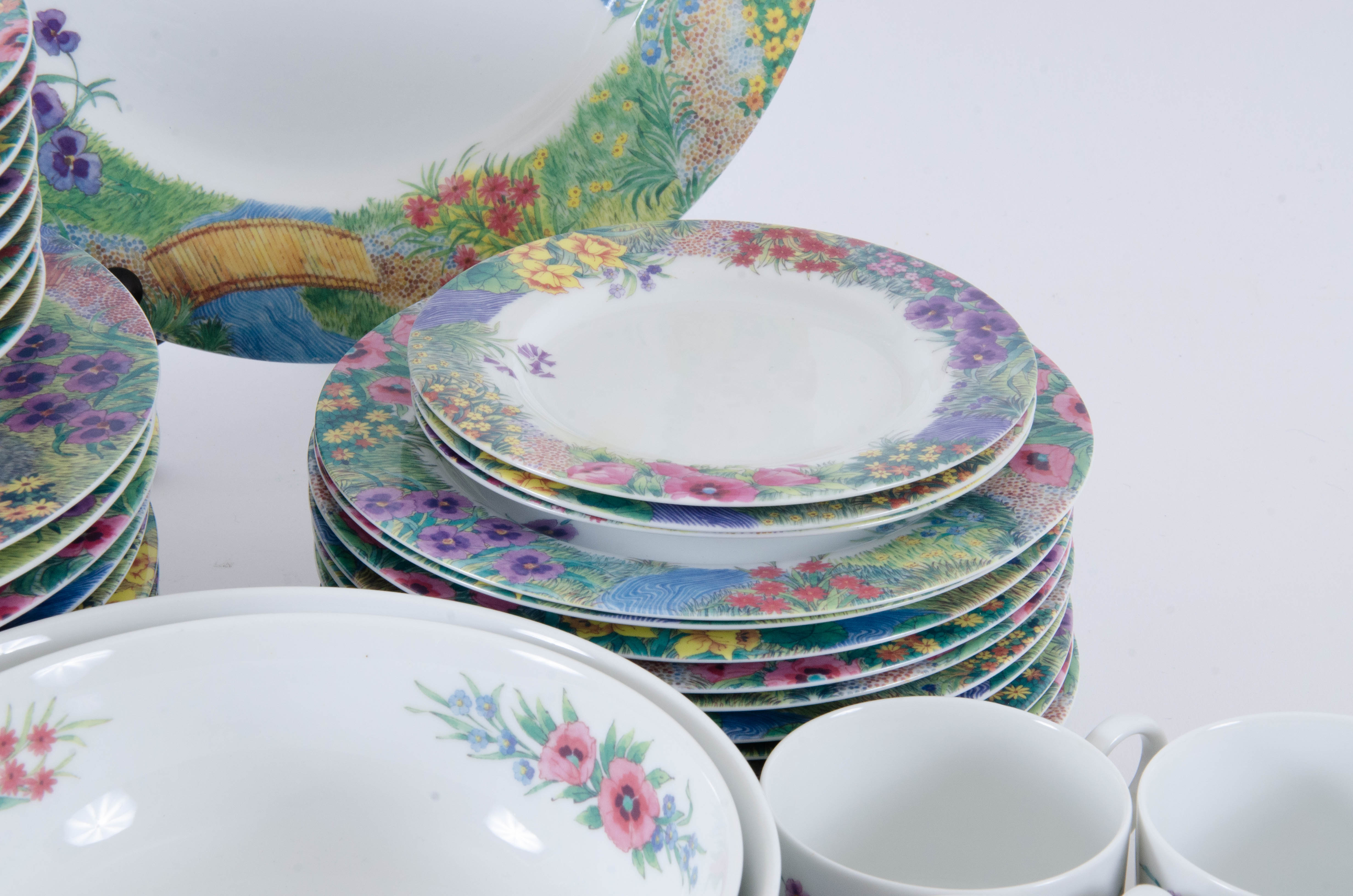 Nikko "Secret Garden" Porcelain Dinnerware, Late 20th Century