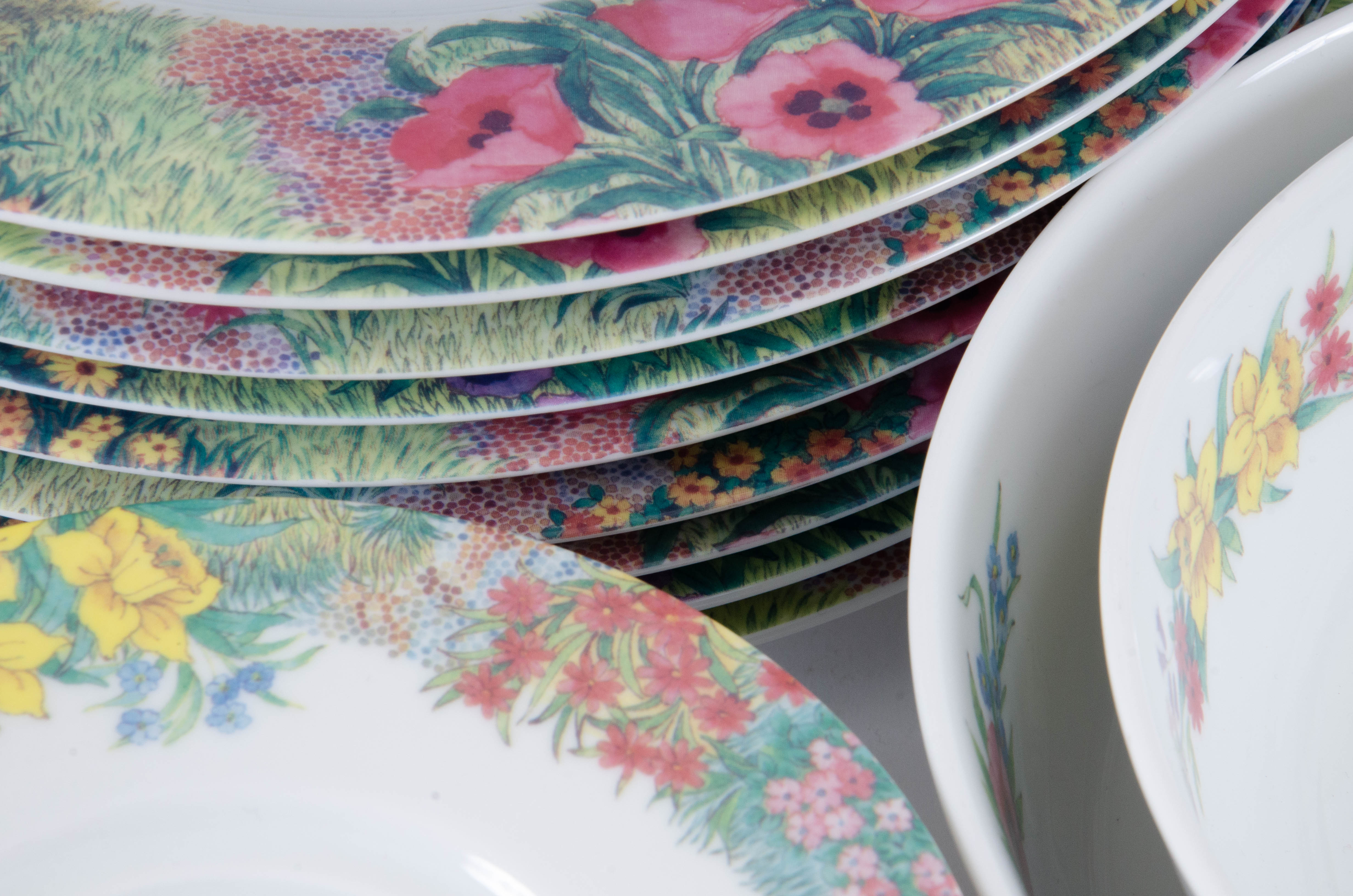 Nikko "Secret Garden" Porcelain Dinnerware, Late 20th Century
