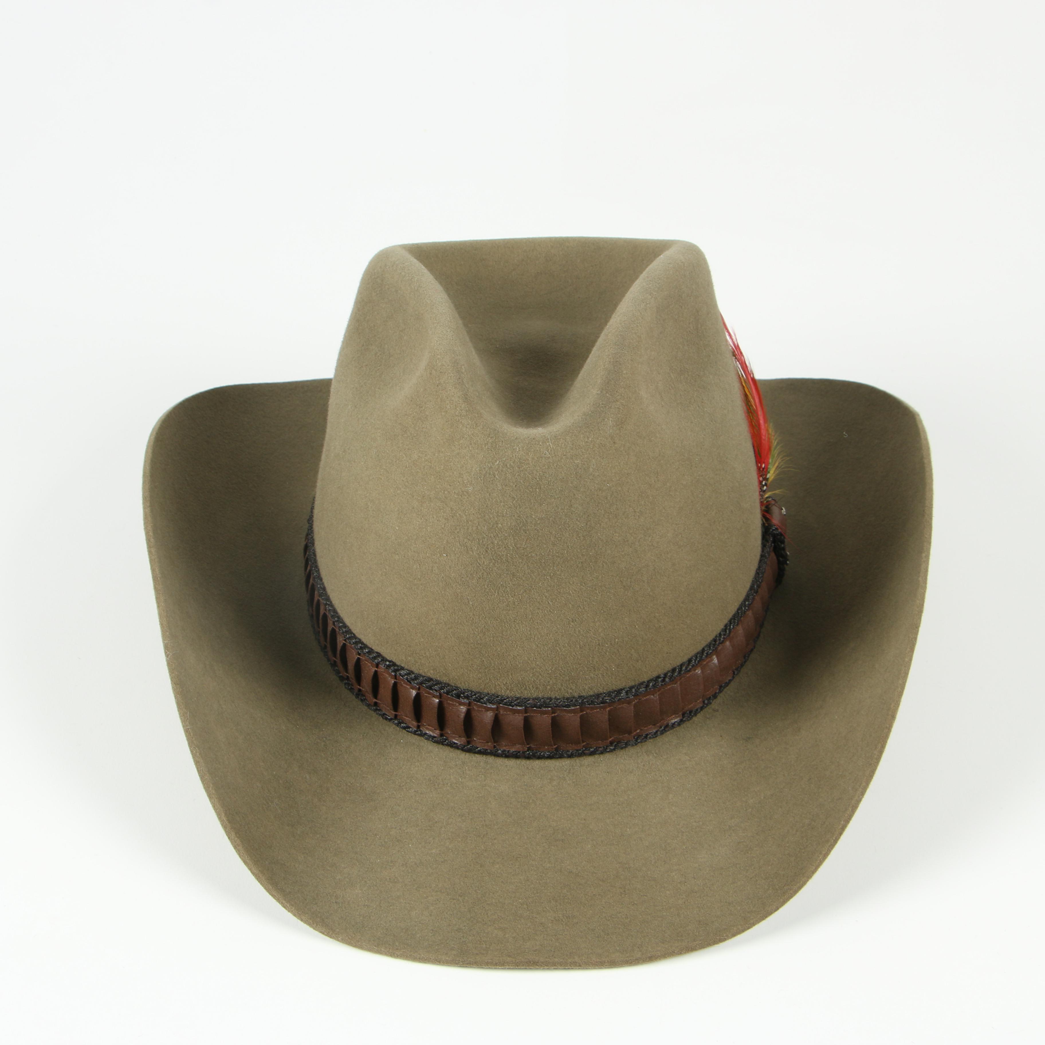 Stetson 3X Beaver Felt Cowboy Hat in Sage with Braided Band and JBS Lasso Pin