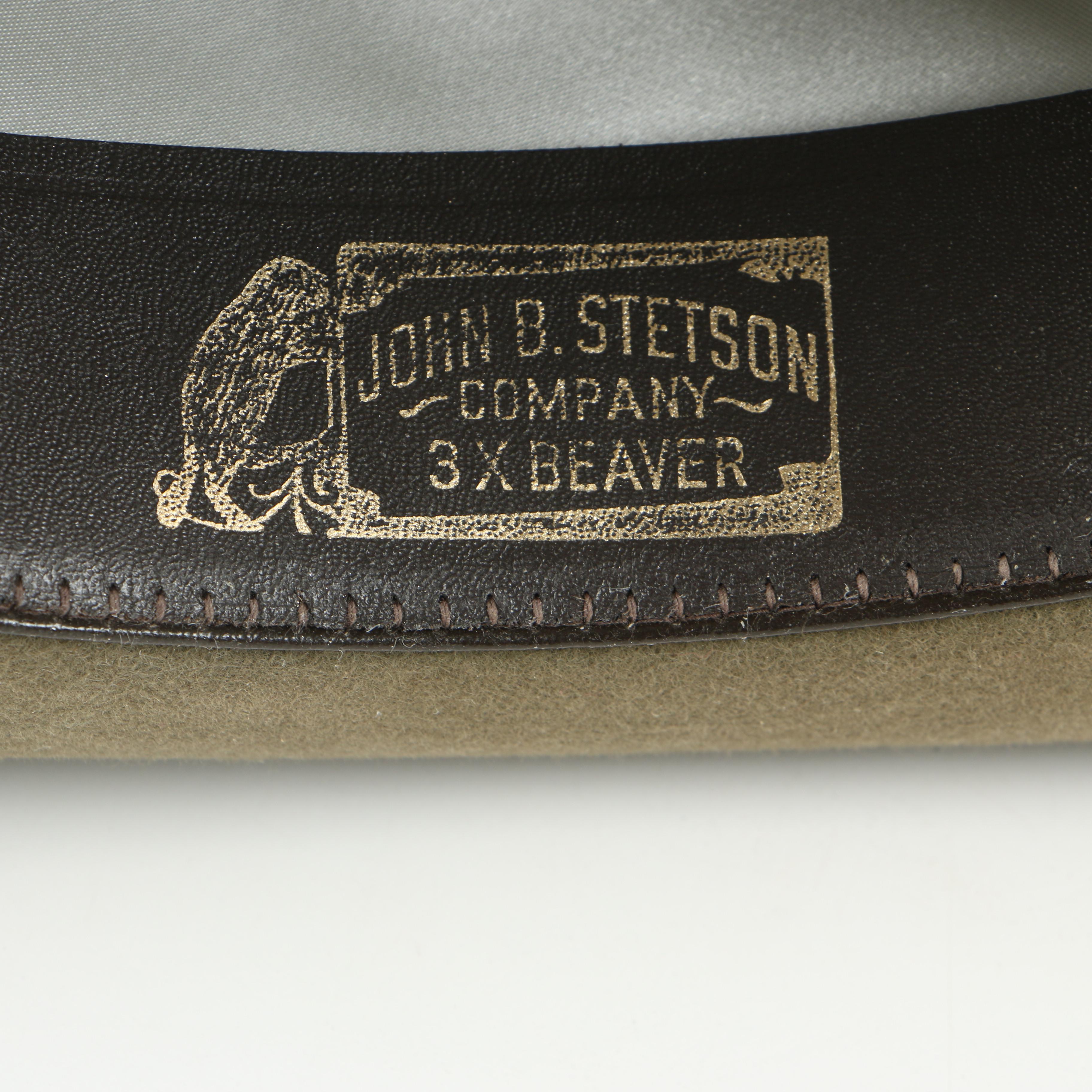 Stetson 3X Beaver Felt Cowboy Hat in Sage with Braided Band and JBS Lasso Pin