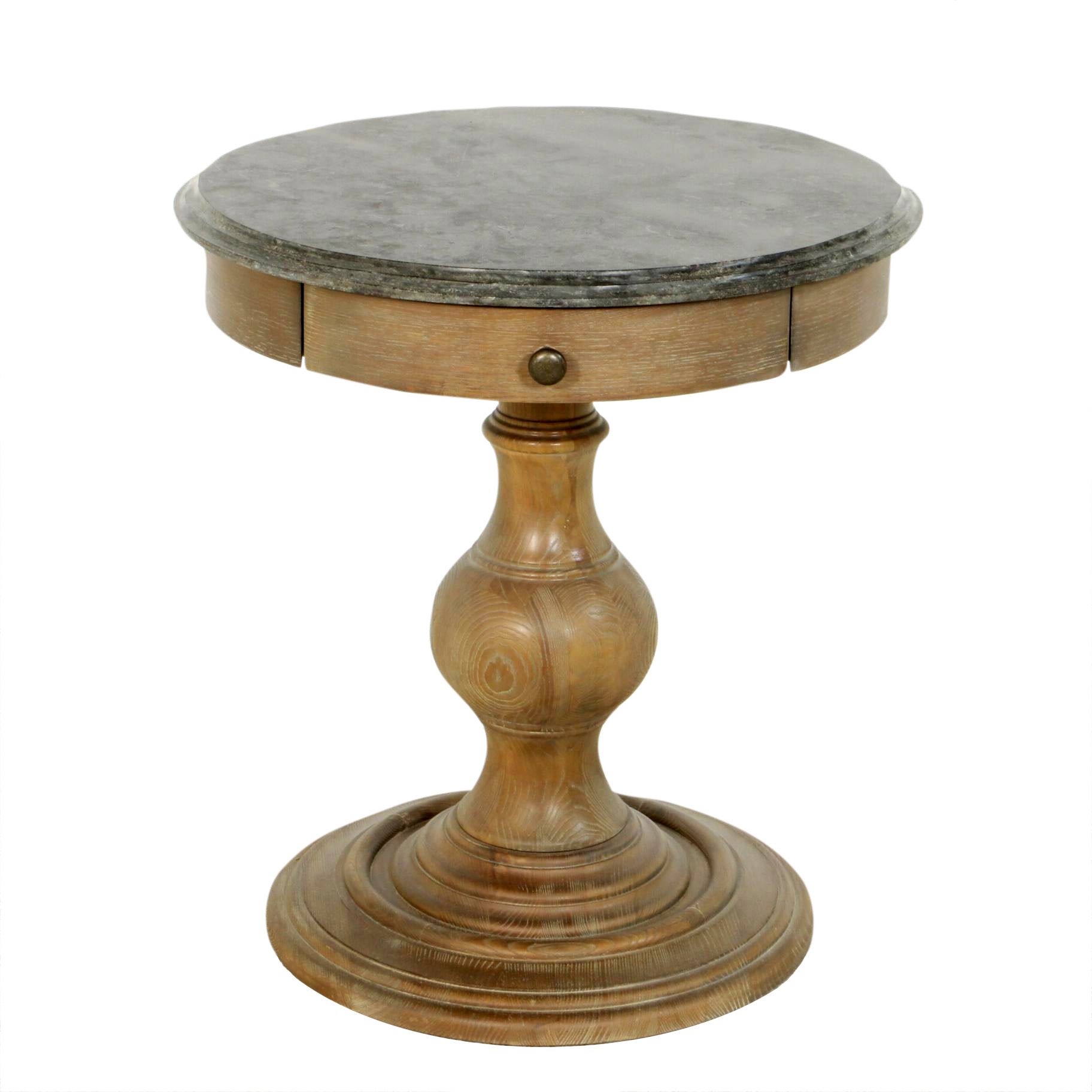 Arhaus "Luca" Side Table with Drawer and Marble Top, Contemporary