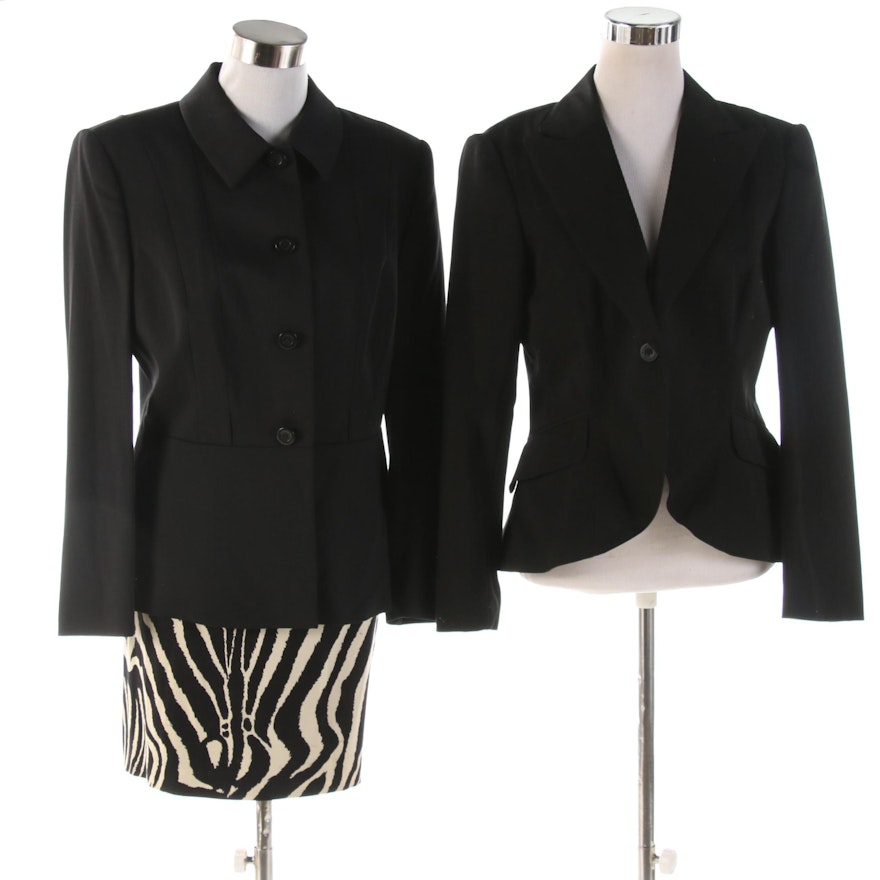 Laurèl and Carriere Studio Black Jackets and Zebra Print Skirt