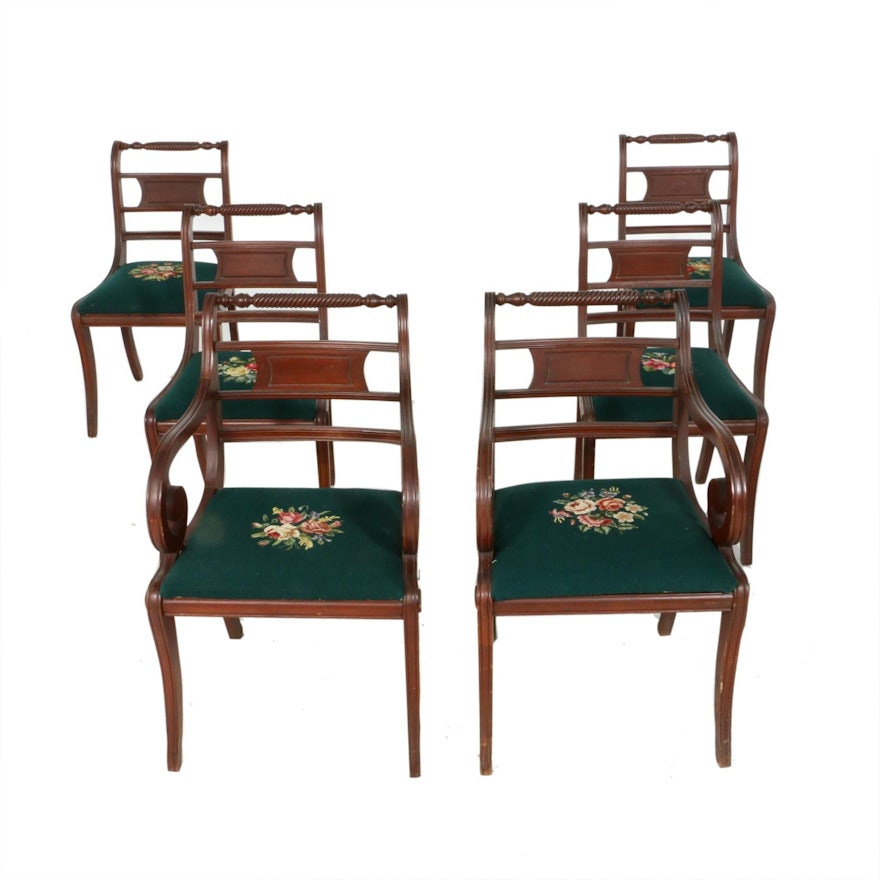 Consider H. Willett, Six Classical Style Cherry Dining Chairs, Early to Mid 20th