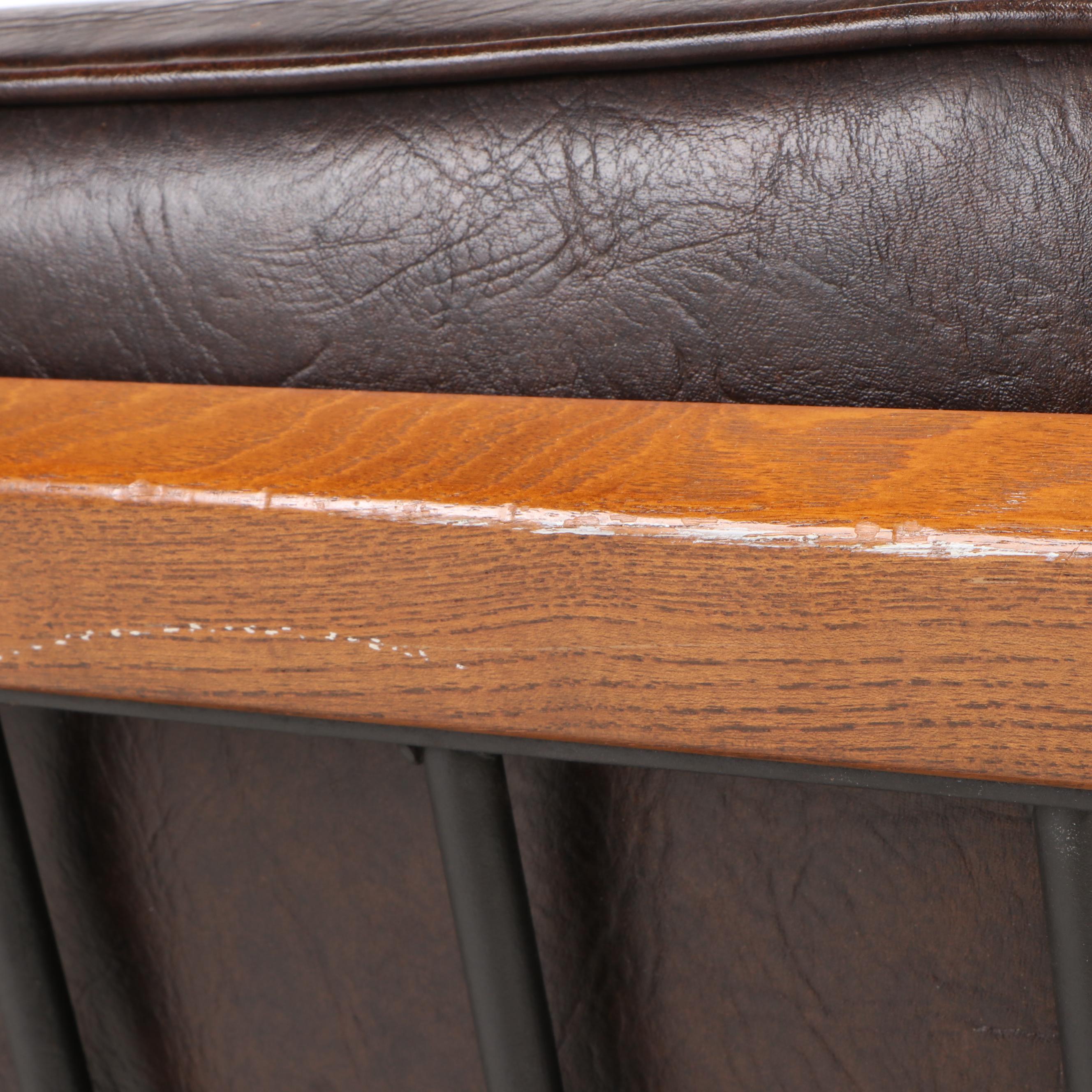 Mid Century Modern Walnut upholstered Arm Chair, Mid-20th Century