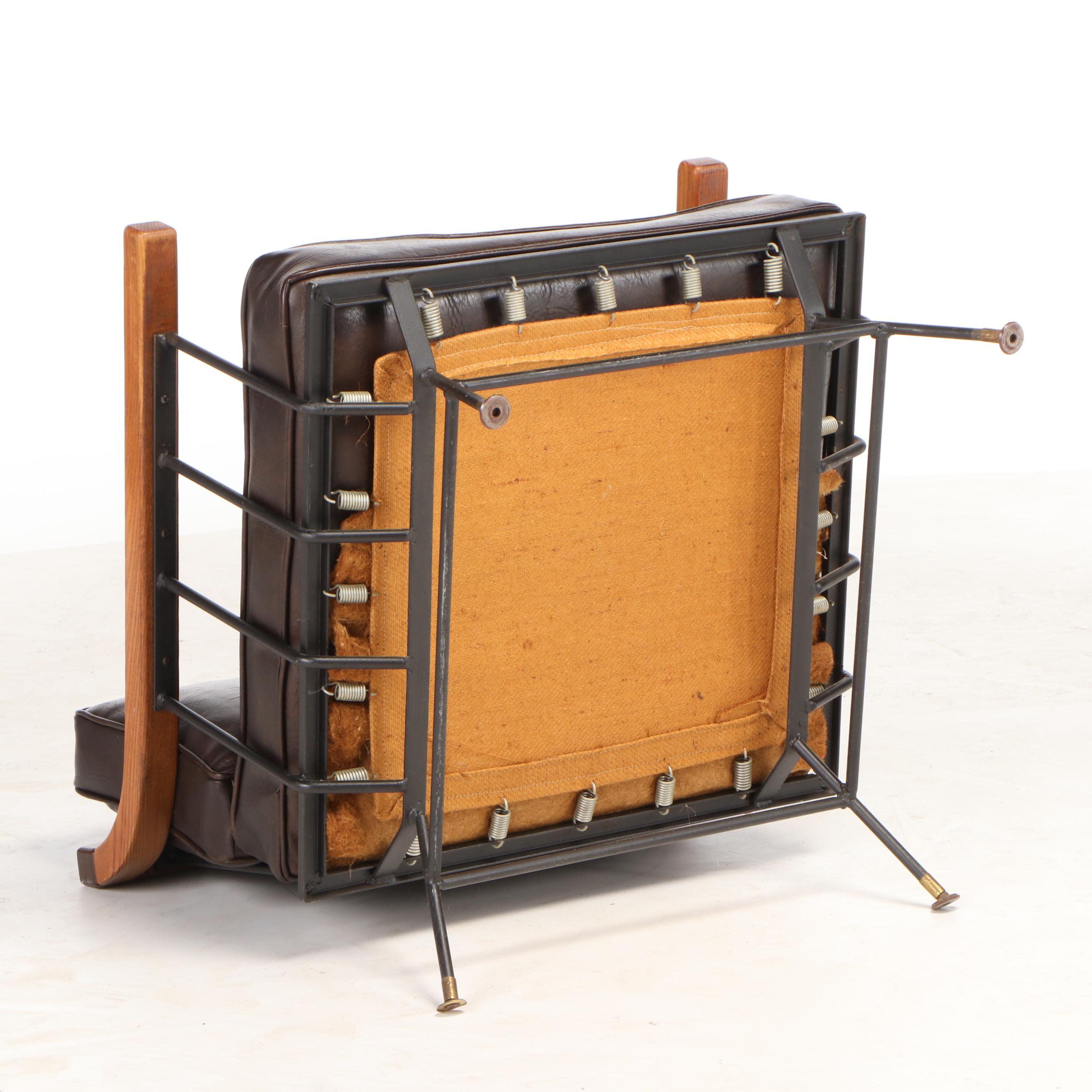 Mid Century Modern Walnut upholstered Arm Chair, Mid-20th Century