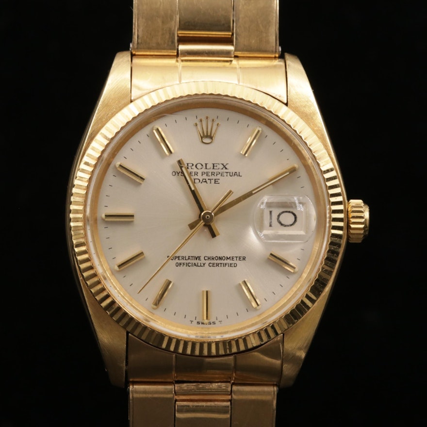 Rolex Date 1503 14K Yellow Gold Automatic Wristwatch, 1978