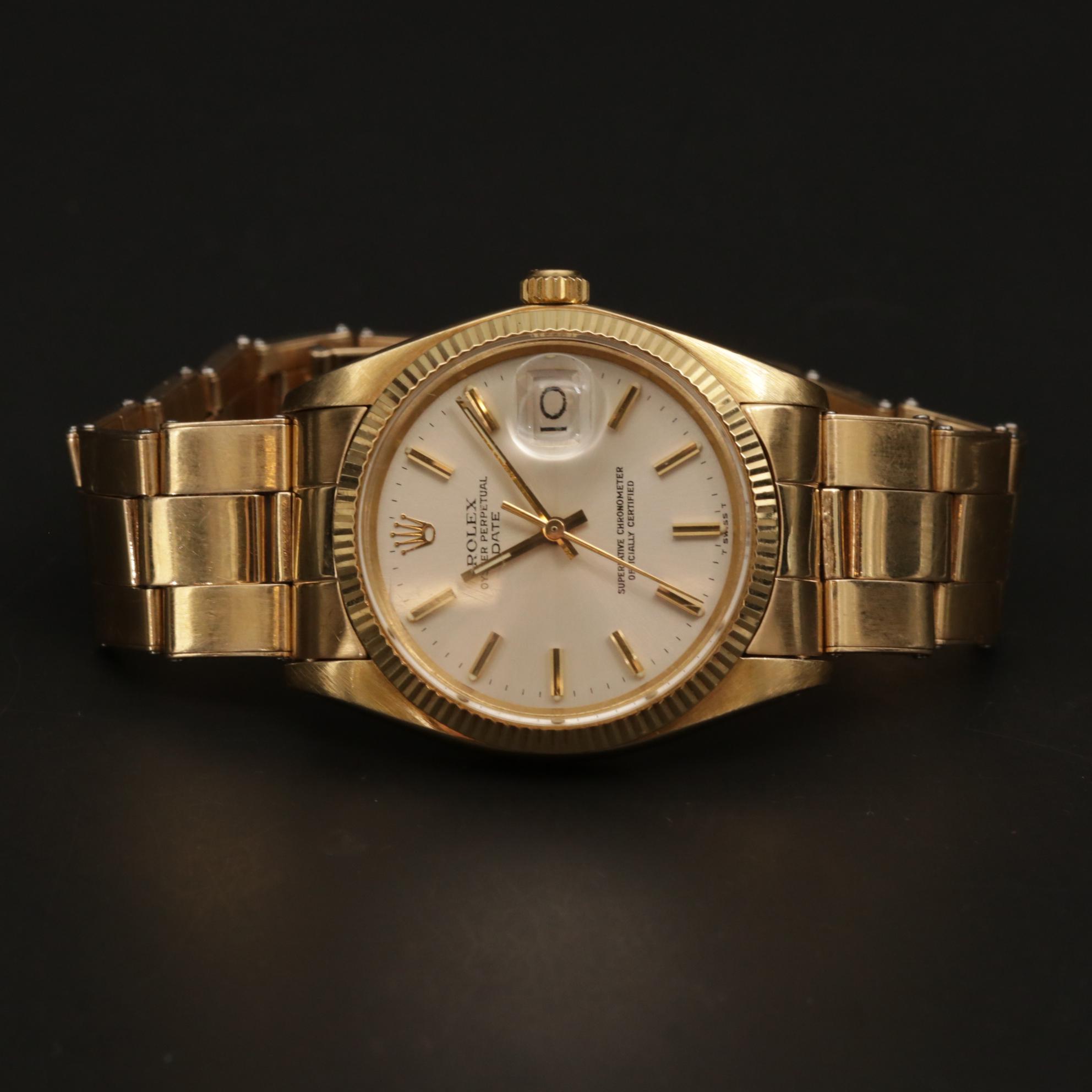 Rolex Date 1503 14K Yellow Gold Automatic Watch, 1978