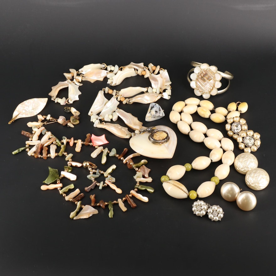 Vintage Abalone, Mother of Pearl and Pearl Jewelry