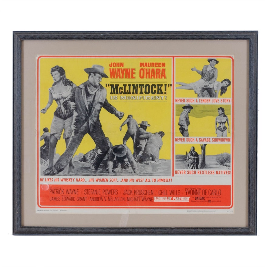 Offset Lithograph Movie Poster "McLintock!" Starring John Wayne