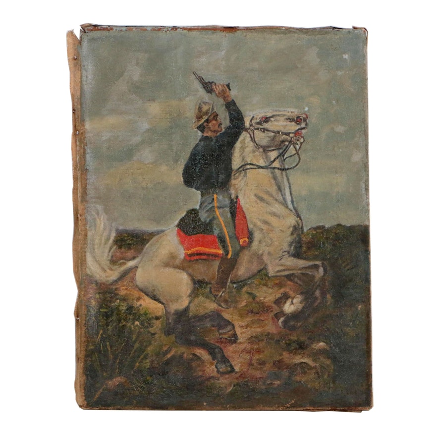 Spanish-American War Oil Painting, Late 19th Century