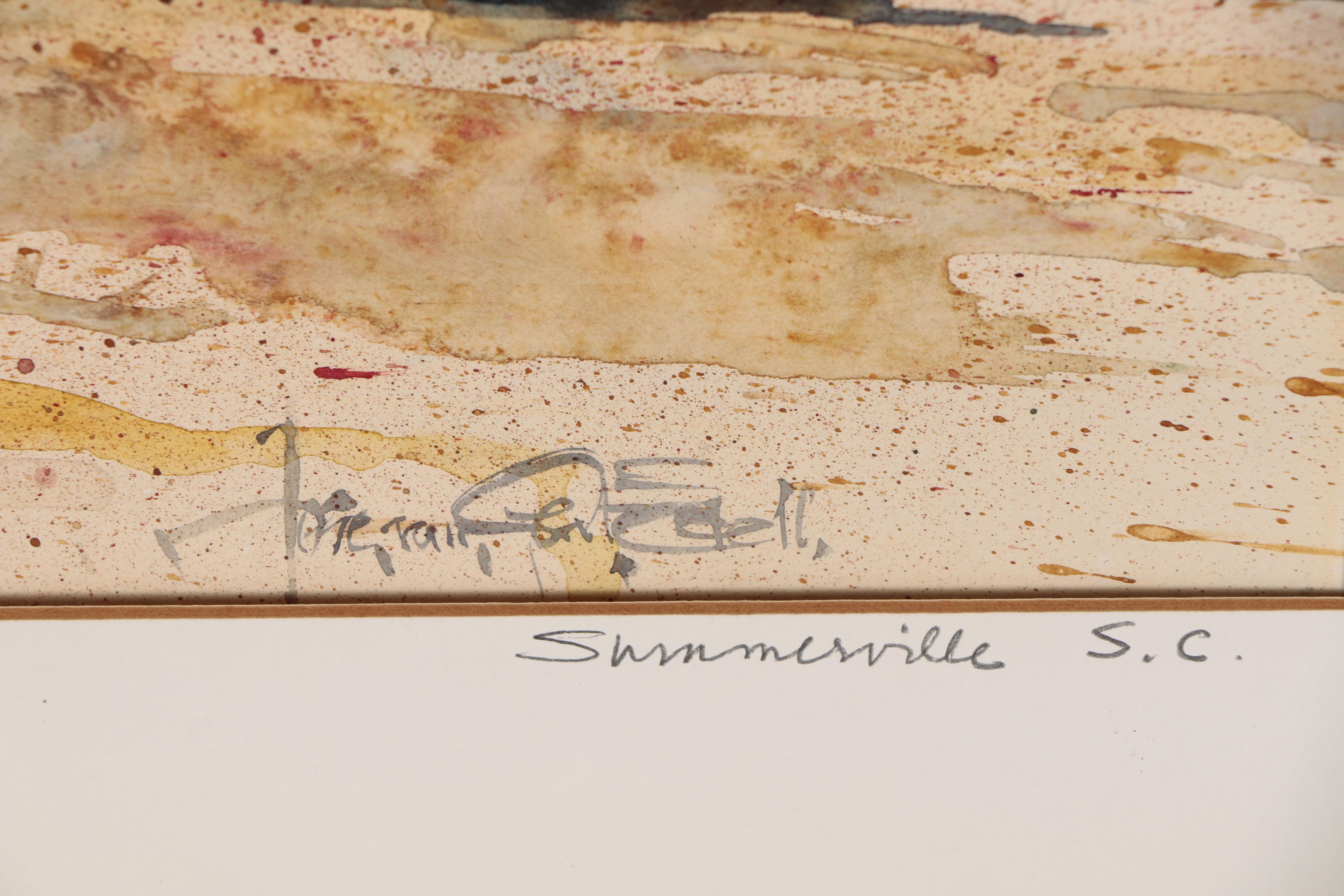 Josie van Gent Edell Watercolor Painting "John Small's Joint and Funeral Parlor"