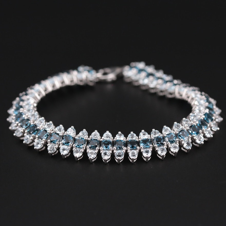 Sterling Silver Blue Topaz Bracelet