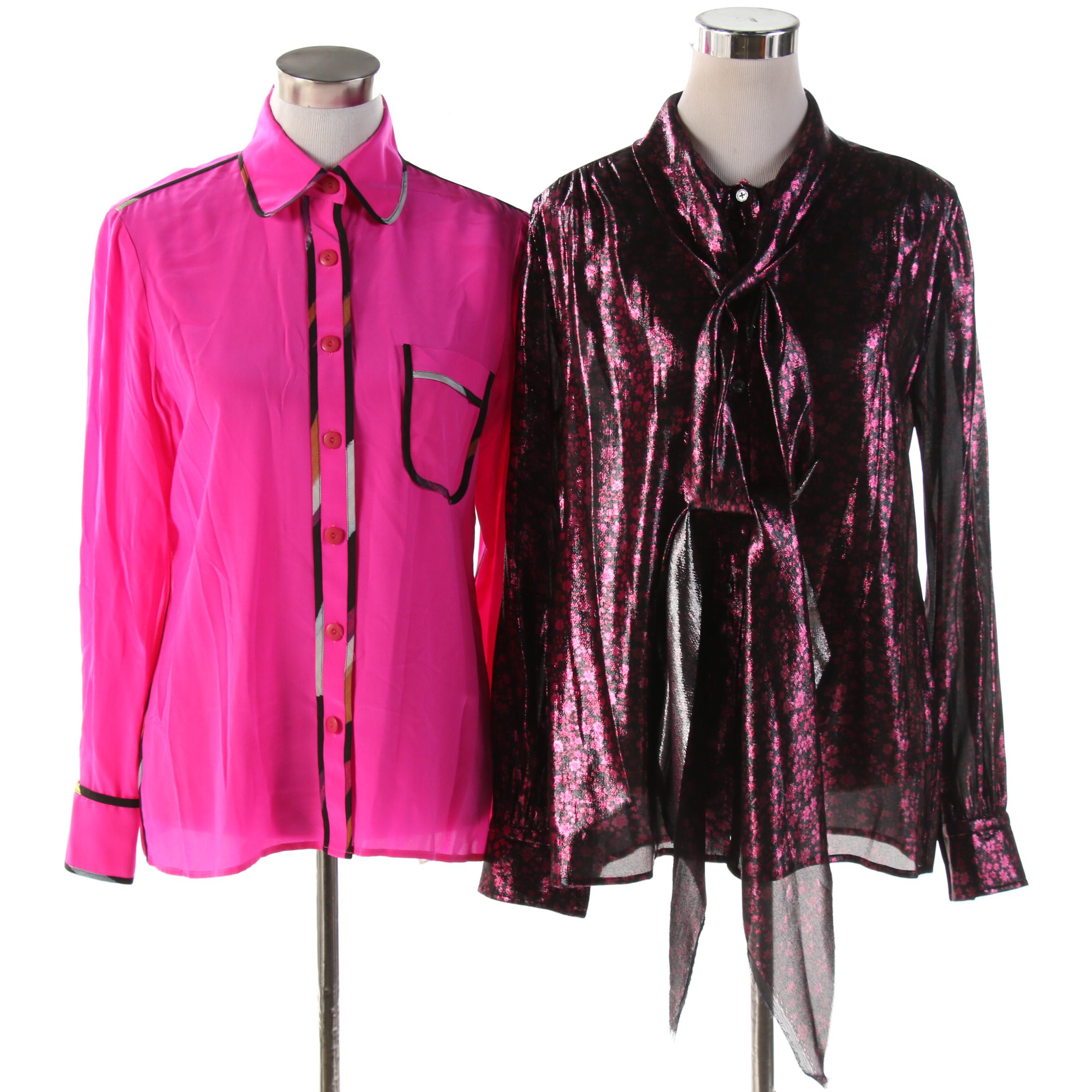 Marc Jacobs and Tucker Metallic and Hot Pink Button Up Shirts