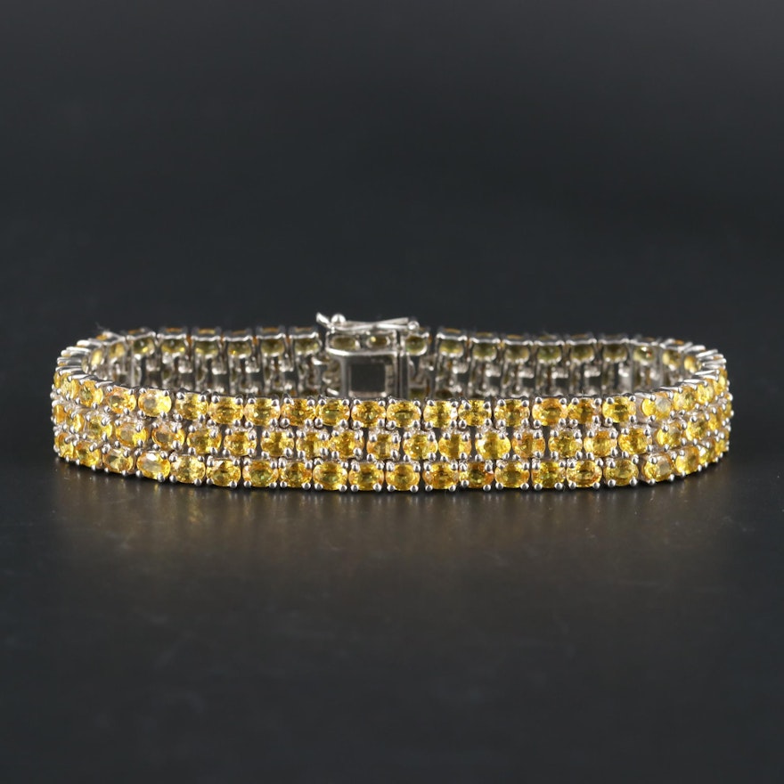 Sterling Silver Yellow Sapphire Bracelet
