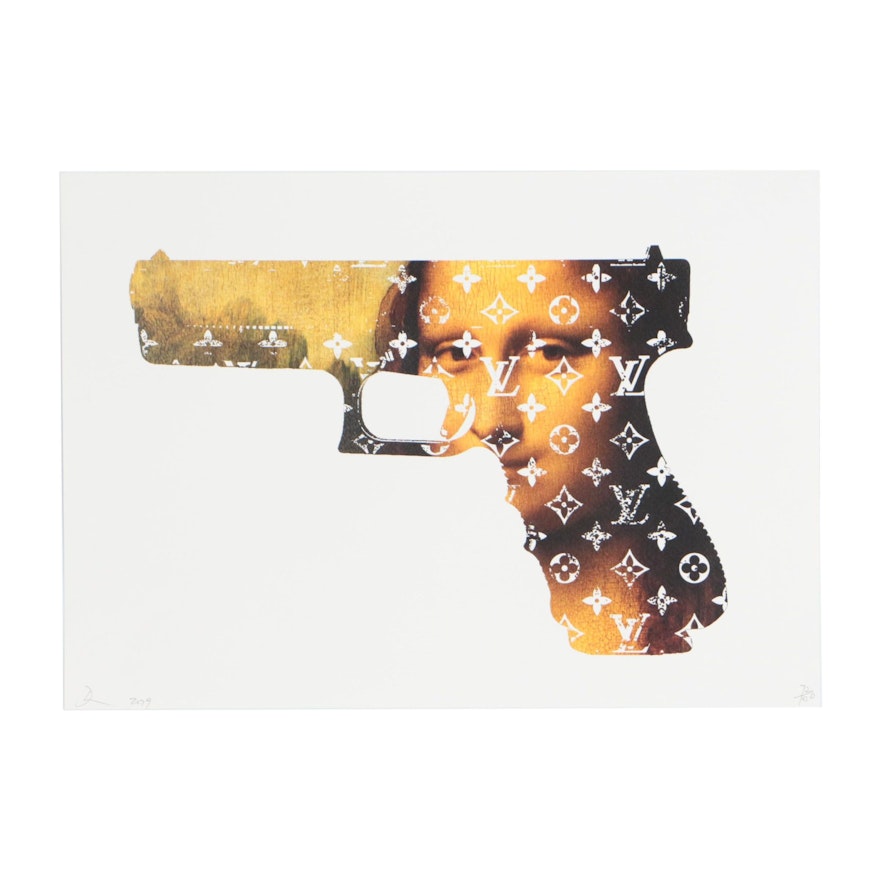 Death NYC Pop Art Offset Lithograph "Mona Gun"