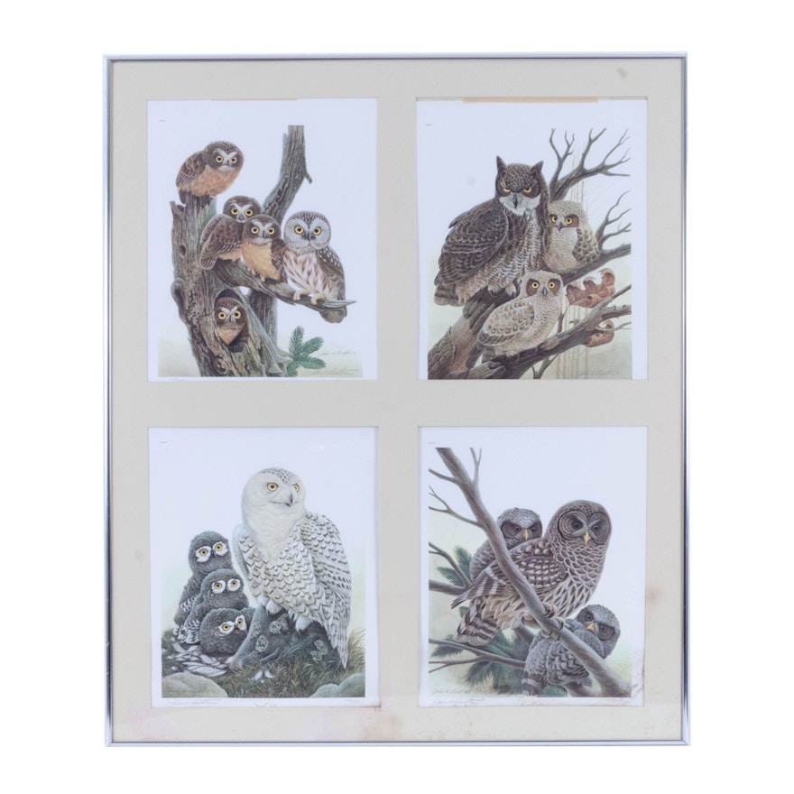 John Ruthven Owl-Themed Offset Lithographs