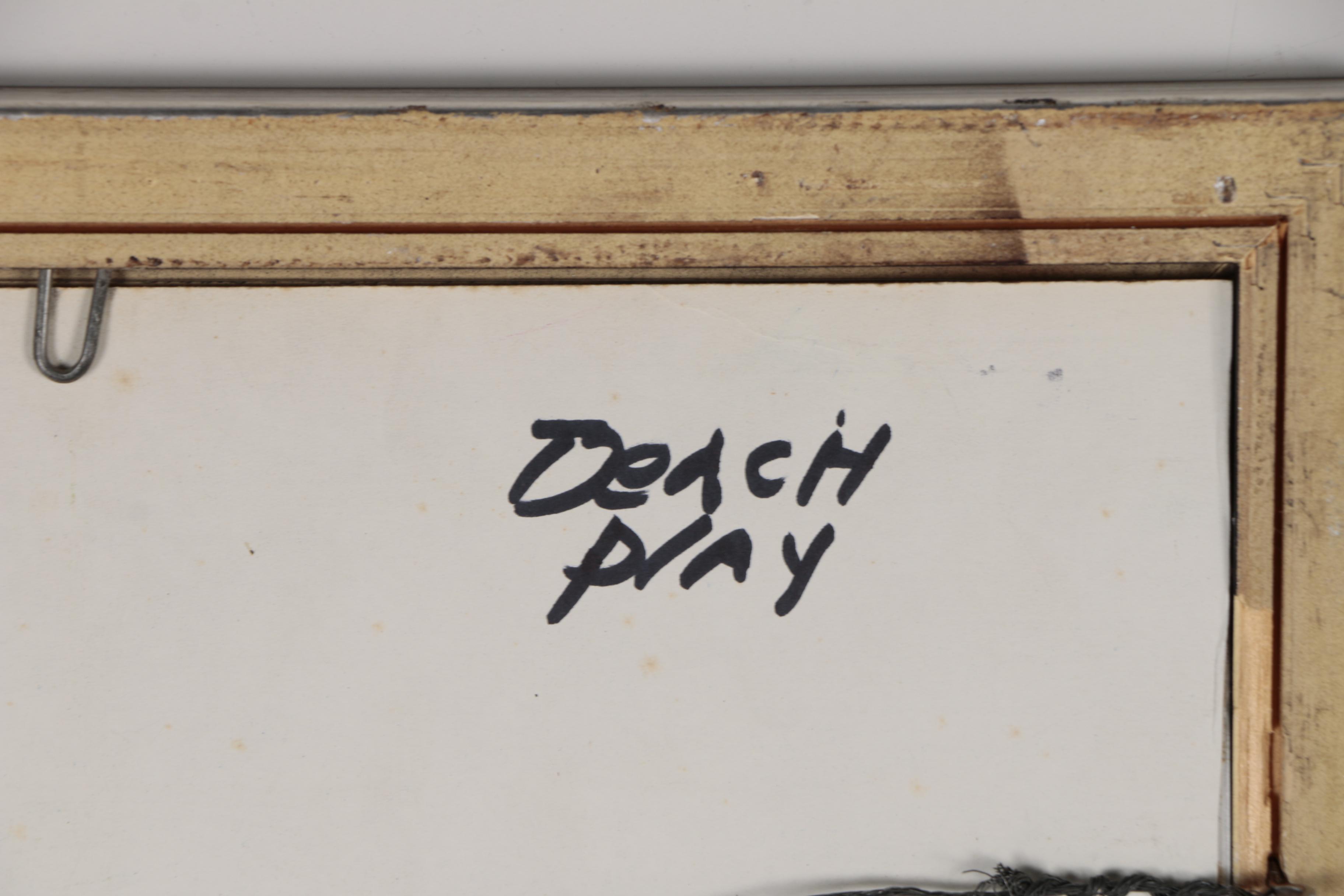 Robert Canete India Ink Dog Drawing "Beach Play"