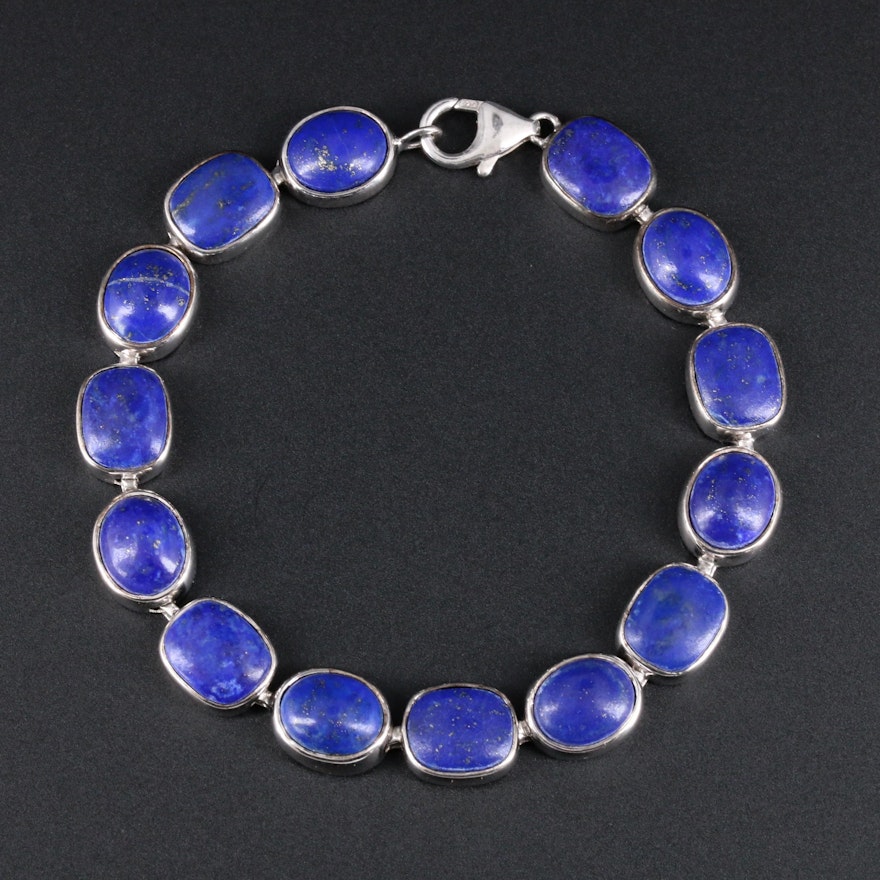 Sterling Silver Lapis Lazuli Bracelet