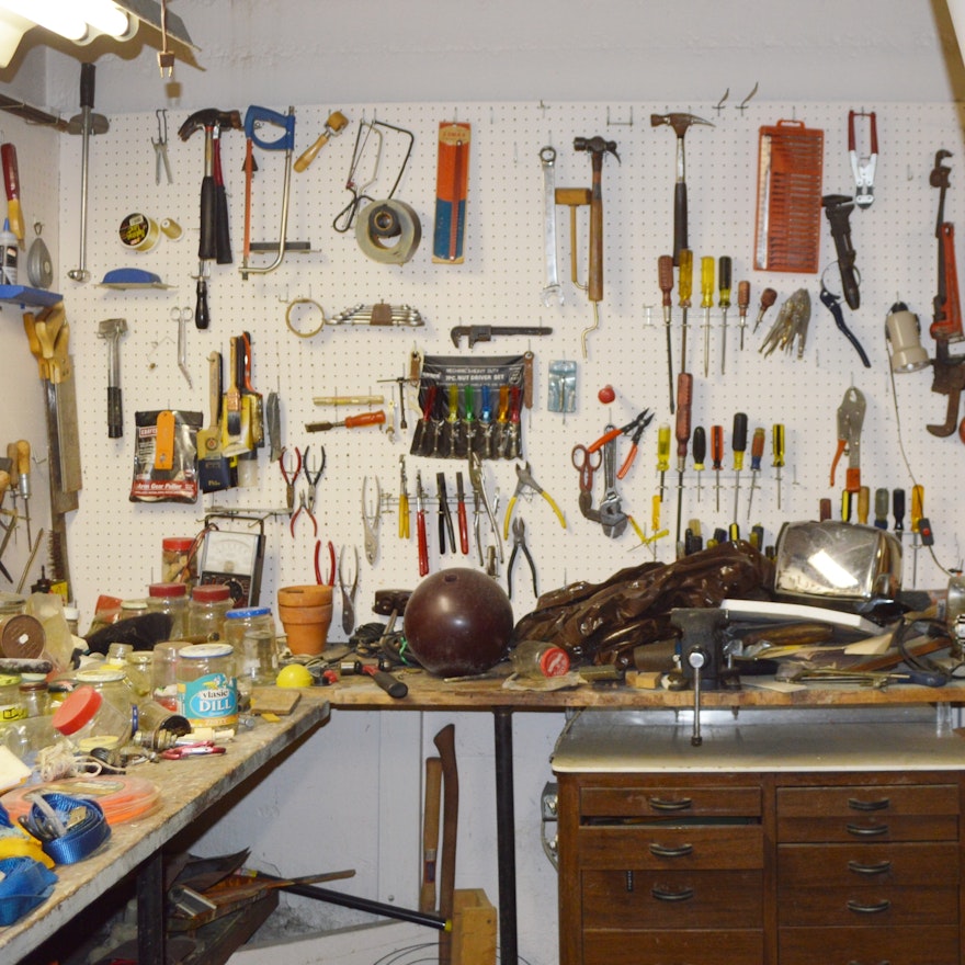 Hand Tools and Tool Storage Cabinet