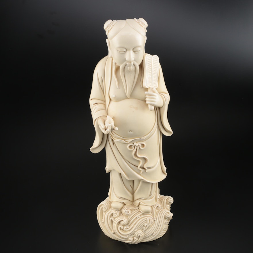 Chinese Dehua Porcelain Zhongli Quan Immortal Statue