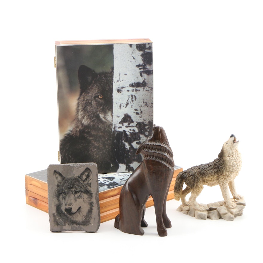Castagna Wolf Figurine and Other Wildlife Tabletop Accessories