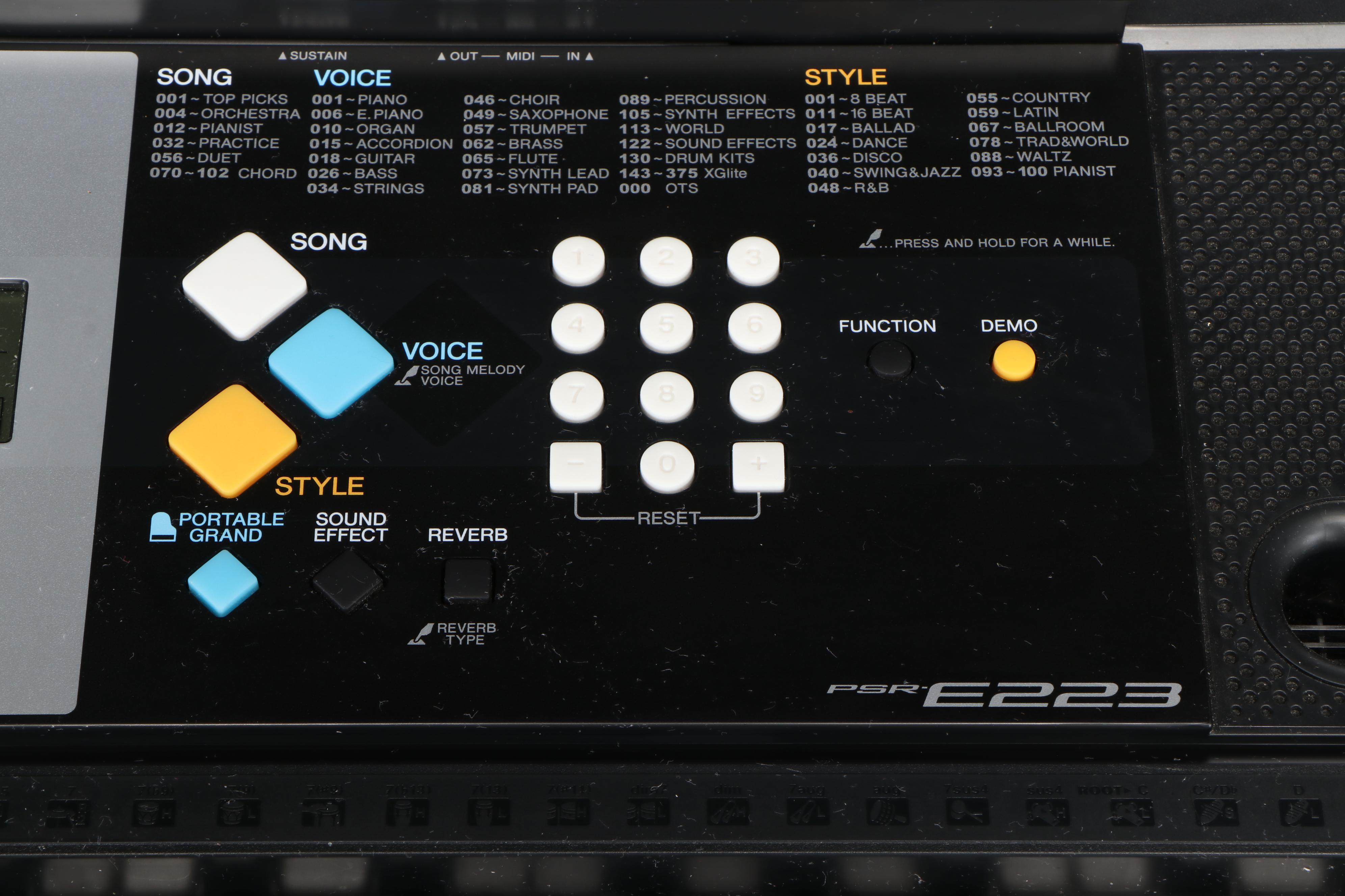 Yamaha PSR E223 Keyboard with Stand and Carrying Case, Contemporary