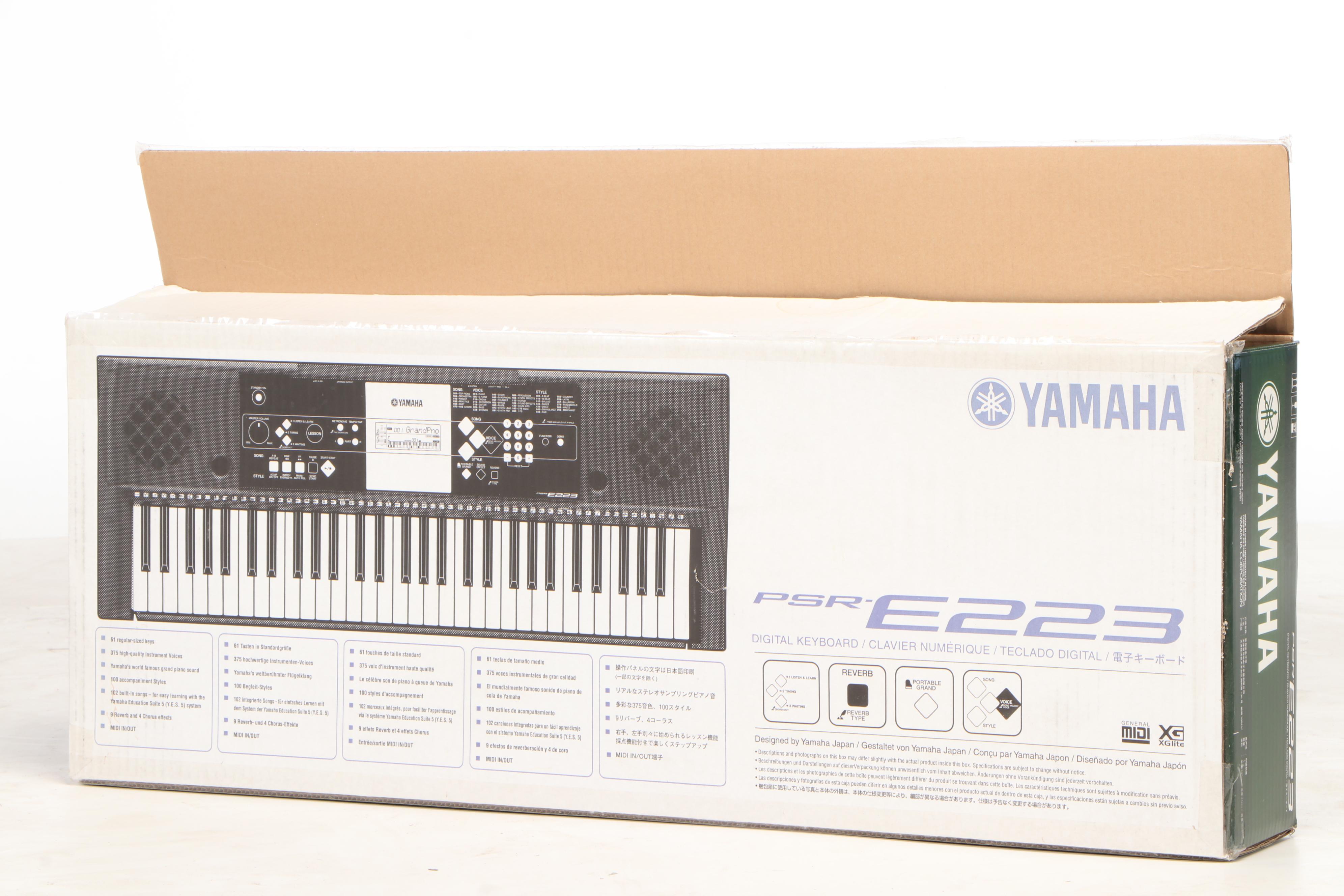 Yamaha PSR E223 Keyboard with Stand and Carrying Case, Contemporary