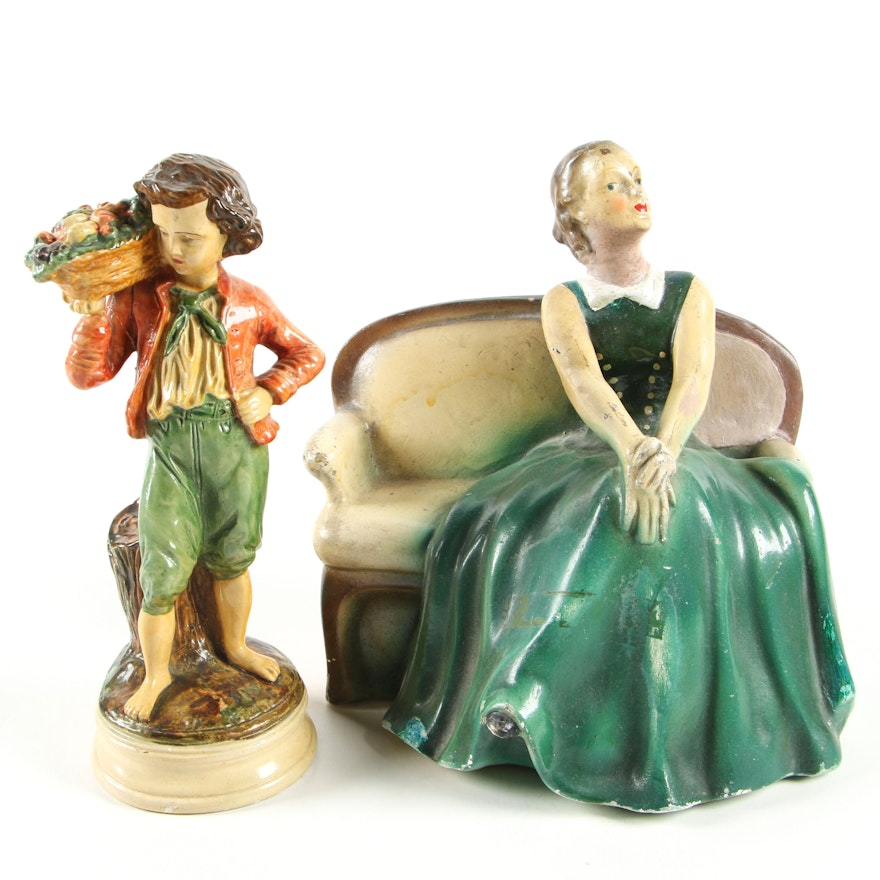 Polychrome Chalkware Figurines