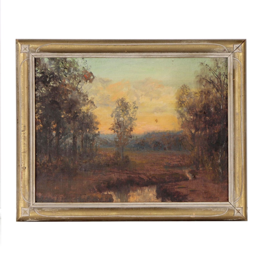 Oil Painting "The Time of the Year," Late 20th Century