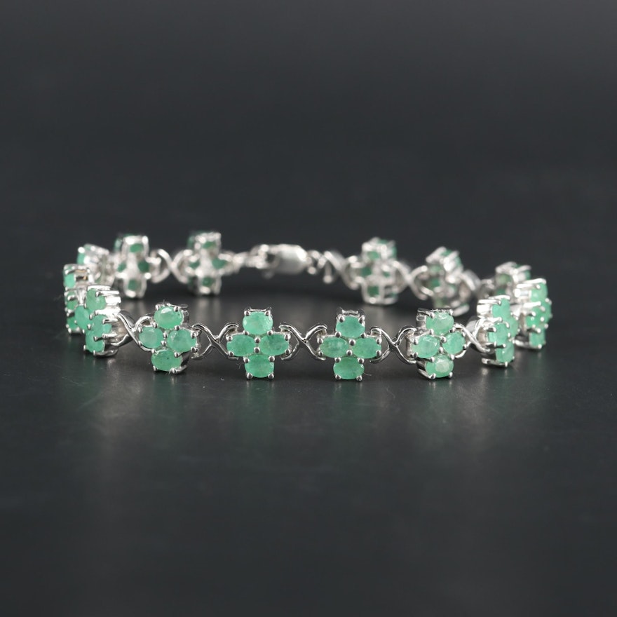 Sterling Silver Emerald Bracelet