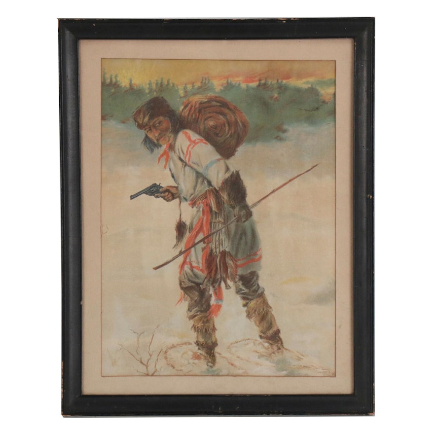 Chromolithograph of Mountain Man, Early 20th Century